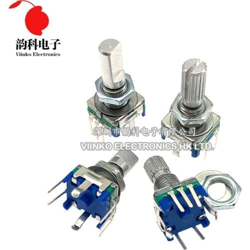 10PCS Half / Plum axis rotary encoder handle length 15mm / 20mm code switch EC11 digital potentiometer with switch 5Pin
