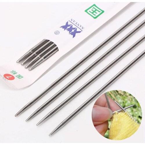 11 size 4pcs 25cm/35cm stainless steel Straight knitting needles crochet hooks knitting needles set Size 6-16