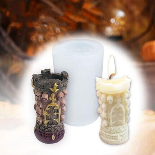 13MC 3D Halloween Skull Silicone Soap Mold Candle Making Ice Cube Mould Fondant Cake Chocolate Decorating DIY Baking Tools