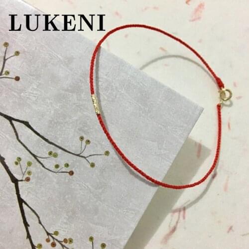 18K Gold Bracelet Handmade Red String Classic Fashion Ladies Bracelet Simple Style Custom Ladies Bracelet Gift