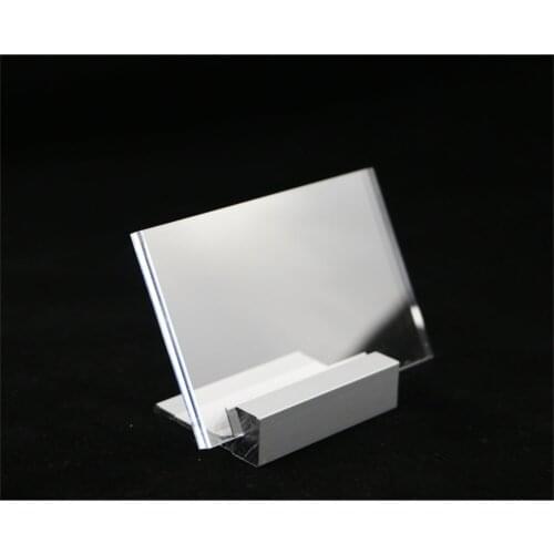 20pcs 105*70mm LABEL HOLDER Aluminium metal tabletop desktop display rack acrylic sign list holder showing stand label frame