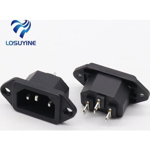 2017 Hot 5 Pcs 3P IEC 320 C14 Male Plug Panel Power Inlet Sockets Connectors AC 250V 10A