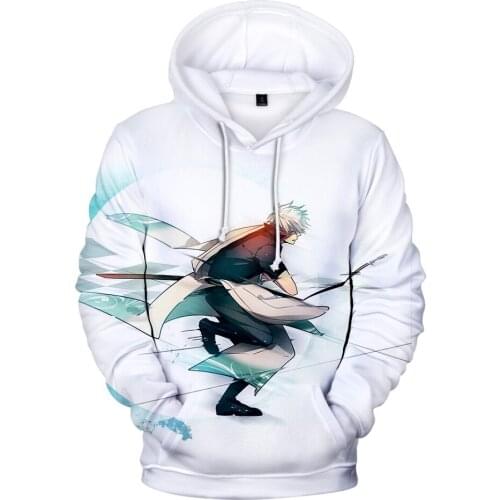 2019 Hoodles Harajuku Japanese anime silver soul 3d Hooded Sweatshirt Mens Fashion Causal Workout Hoodies Sweatshirts Pullover
