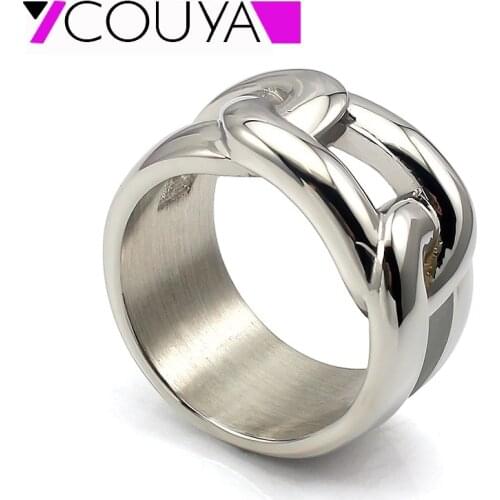 2021 Trendy Shiny Finish Rings for Women Silver Color 316L Stainless Steel Simple Ring Jewelry