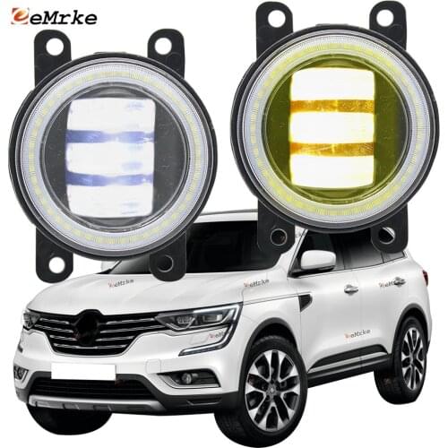 2x Led Angel Eye DRL for Renault Koleos II 2018 2017 2016 /Samsung QM6 HZG LED Fog Lights Lamp Lens Daytime Running Light