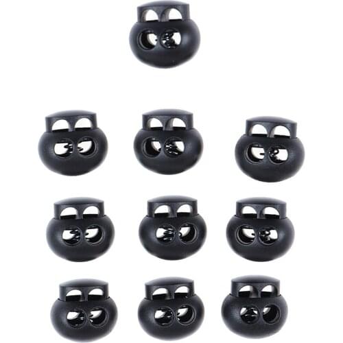 50 Pcs Shoelace Accessories Black Stopper Toggle Clips Buckle DIY Sportswear