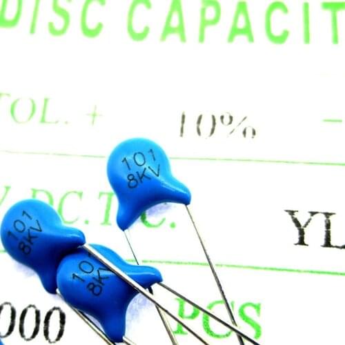 50Pcs High-Voltage Ceramic Capacitors 8KV101 8000V 100pf Pitch 5