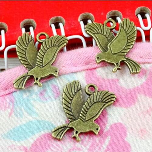60 Pieces/Lot 21*17MM Antique Bronze Plated Alloy Eagle Hawk Charms Pendants for Jewelry Making Diy Handmade Craft