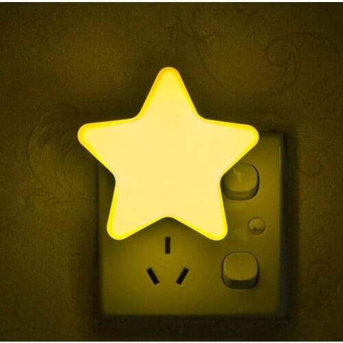 US/European Standard Night Light Smart Lighting Control Sensor Mini Star Childrens Bedroom Bedside Sleeping Lights TSLM1