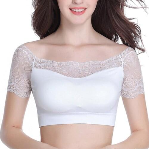 Bustier Crop Top Wireless Comfortable Sexy Lingerie Bra Women Lace Plus Size White Underwear Daily Casual Seamless Bras Hot Sale
