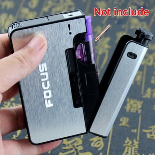 Automatic Cigarette Case Butane Lighter (can Hold 10 Cigarettes) Exquisite Metal Smoking Accessories Gift for Men Lighter Case