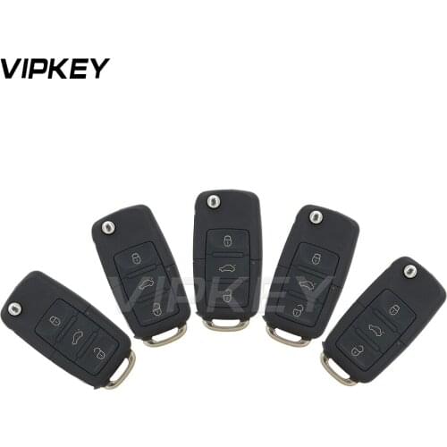 Remotekey 5pcs 1J0 959 753 DJ 3 button 315Mhz ID48 chip HU66 for vw Seat Leon Toledo for Skoda Octavia Fabia 2000 Folding key