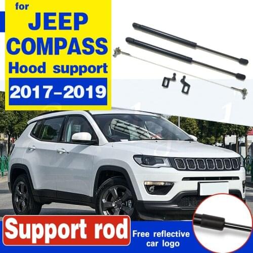 For JEEP COMPASS 2017 2018 2019 2pcs Engine Cover Support Rod Hydraulic Hood Car fishing support rod holder bracket strut rod