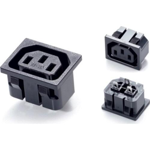10pcs/lot three-hole Electrical Socket Industrial Plug IEC 320 C13 Outlet industrial power connector Embedded fixed socket