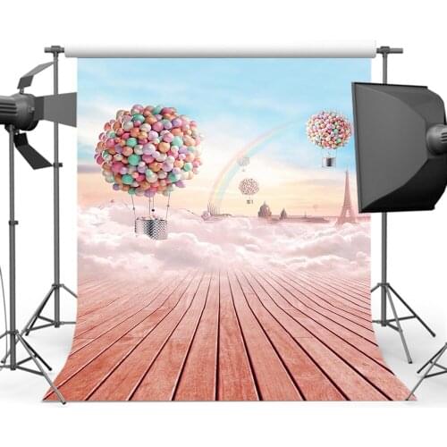 Mehofoto Newborn Birthday Party Background Backdrops for Children Balloon Rainbow Blue Sky Photography Backdrop Photo S-959