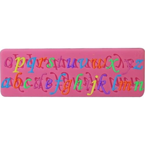 DIY baking small letters art words liquid silica gel mold chocolate sugar cake mold gypsum dripping tool