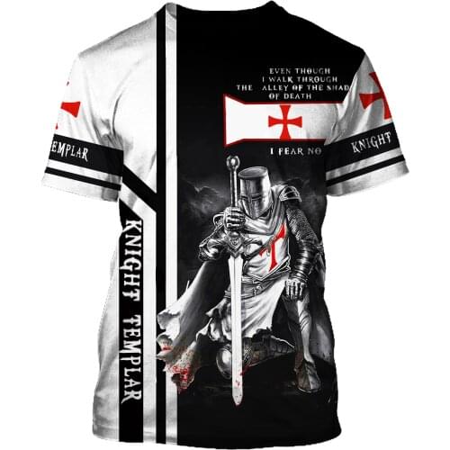 3D Printed Knights Templar t shirts summer Fashion T shirt Casual Men women tshirt harajuku Personality black tops camisetas