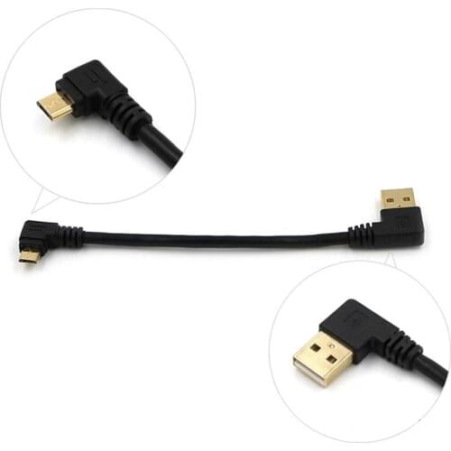 15cm USB 2.0 Charger Cable Right Angle USB To Left Micro Fast Card Charging Corner Cable Sync 90 Data Charging Male Degree D2Y6