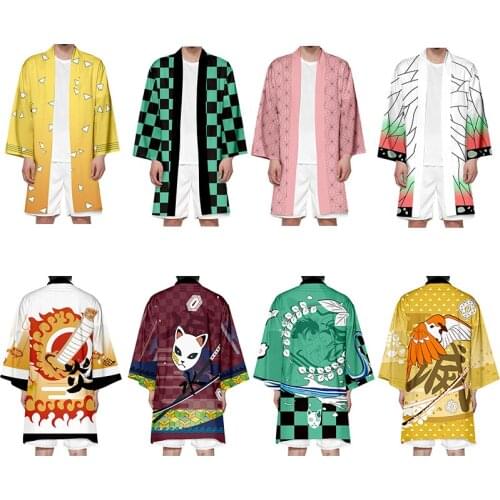 Adult Anime Costumes Demon Slayer Kimetsu No Yaiba Nezuko Cosplay Costume Unisex Extended Version Haori Yukata