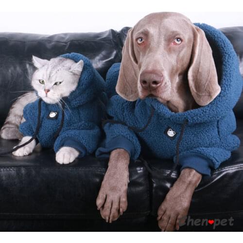 Pet Outfits Dog Clothes for Small Meidum Large Dog Soft Winter Hoodie for Schnauzer Labrador Doberman Cat Coats New Year Gift