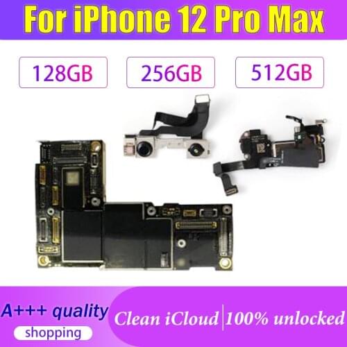 Logic Board For iPhone 12 PRO MAX Motherboard Unlocked For iPhone 12 PRO MAX 128GB 256G 512G MainBoard Support LTE 5G With Chips