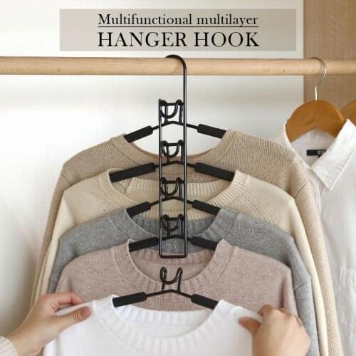 Multifunctional Multilayer Clothes Hanger Hook Metal Sponge Space Saver with Multilayer EVA Sponge for Jacket Coat Sweater Tro