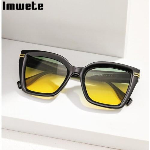 Imwete Fashion Womens Sunglasses mens Sun Glasses Ocean Film Gradient Color Eyewear Retro Trend Big Frame Eyeglasses UV400
