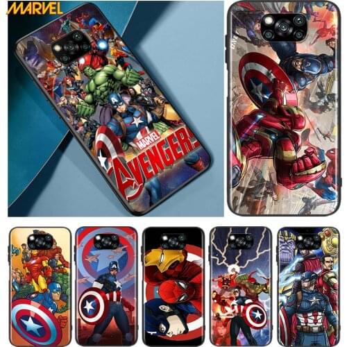 Marvel Avengers for Xiaomi Poco X3 NFC X2 M3 M2 F2 F3 Pro C3 F1 A2 Lite Mix3 Play Silicone Soft Black Phone Case