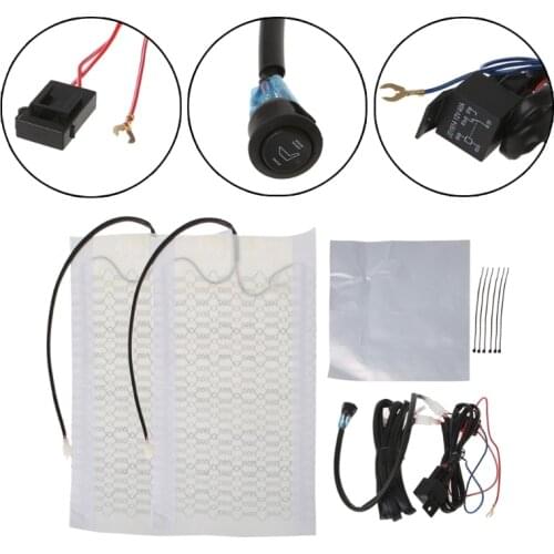 NEW 1 Seat 12V Universal Carbon Fiber High/Low Round Switch Car Heated Seat Pads