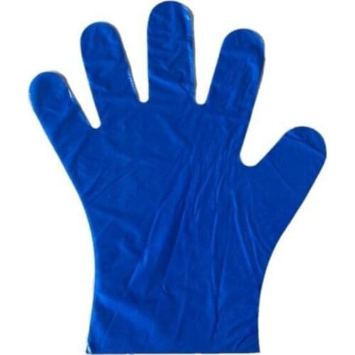 Polmix Pe Blue Disposable Protective Pet Gloves 100 Pcs