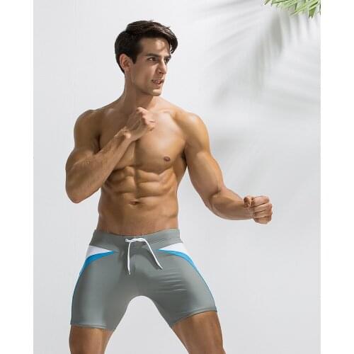 Diving Sexy Gay Mens Swimming Shorts Swimwear Men Stitching Color Fitting Swimming Trunks Fashion Beach Surfing Sale 2020 Sport