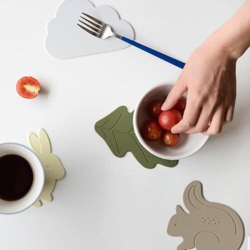 Nordic Cartoons Silicone Mat Coaster Heat Resistant Table Kitchen Mat Accessories Home Decoration Cup Dish Placemat
