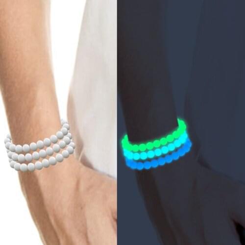 Luminous Pearl Glow In The Dark Light Bracelet Natural Stone Beads Braslet Cuff Wristband Party DIY Gift Antistress Magic Toy