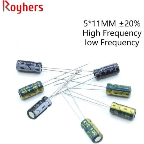 20Pcs 5*11 High Frequency Low ESR Aluminum Electrolytic Capacitor Kit 10V 35V 16V 220UF 100UF 0.47UF 0.33UF 47UF Assorted Set