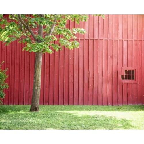 Red Barn window Outdoor tree Nature Scene Family backdrops High quality Computer print children kids background