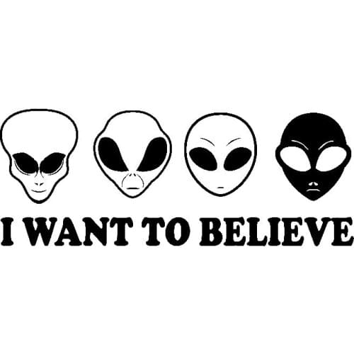 I Want To Believe That Alien Family High Quality Decals Car Decoration Personality Pvc Waterproof Decals Black/white, 18cm*7cm