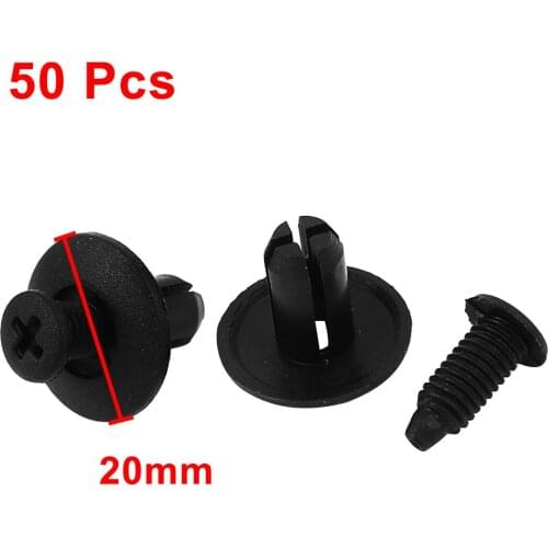 X Autohaux 50Pcs 20 X 8Mm Car Auto Fairing Trim Plastic Screw Fit Rivet Clips