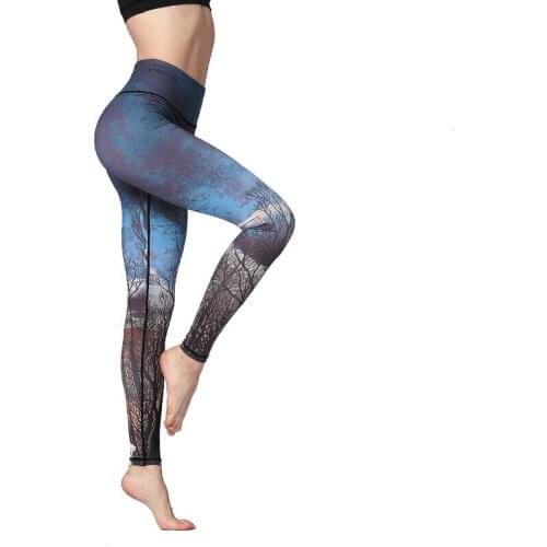 Women Yoga clothing fitness pants Slim bottoming pants printed yoga pants