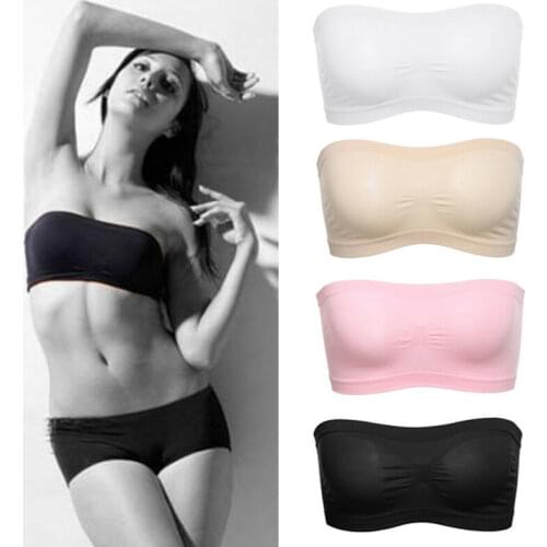 Womens Tube Top Strapless Bandeau Bra Underwear Women Bralette Seamless Strapless Tops Brassiere Bandeau Bra