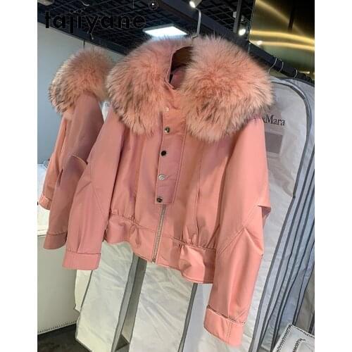 Clothes Winter 2021 Women Down Coat Woman Genuine Sheepskin Jackets Female Raccoon Collar Jacket Mujer Parkas TN1653