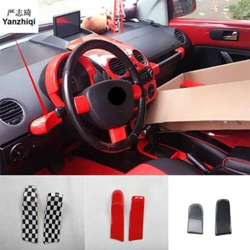 1pc Car stickers carbon fiber ABS material gear panel decoration cover for 2003-2012 Volkswagen VW Beetle