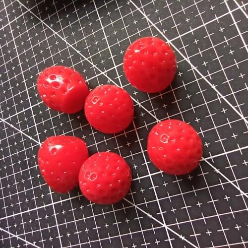 1pcs/lot resin red strawberry 24mm Cabochons Hair Bow Center Card Frame Making Craft DIY