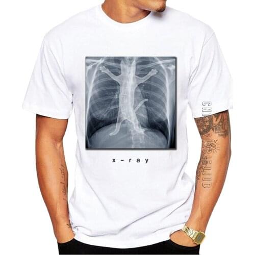 100% Cotton Fashion Cat In My Body Men T-Shirt X-RAY Cat Printed Graphic Tshirt Casual Tops O Neck Summer Tees