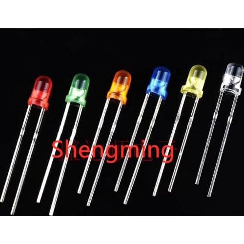 1000pcs F3 3mm Red Green Blue Yellow Orange White Round LED Light LED Diode