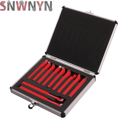 11pcs 8/10mm Carbide Tip Cutting Turning Boring Bit Mini Metal Lathe Tool Set For Metal CNC Lathe