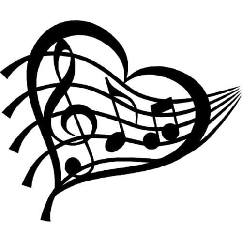 15.5*13CM Music Heart Vinyl Decal Car Sticker The Whole Body Decoration Accessories C4-0936