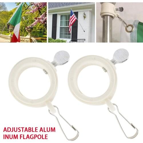 2 Pieces 360 Degree Flag Pole Mounting Rings Anti-Wrap Grommet Clip Flagpole Attachments