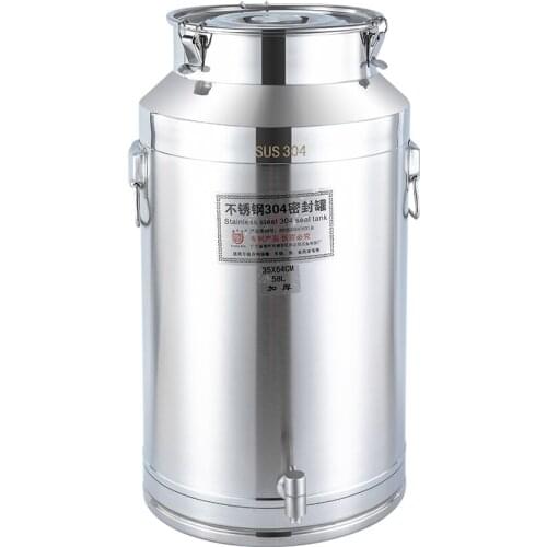 304 Thickened Stainless Steel Oil Barrel Storage Sealed Barrel Barrel Transport Milk Barrel Bubble Barrel with Faucet Small Wine