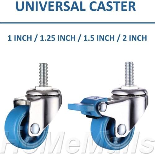 2/4/8pcs Nylon Universal Wheels 360 Degree Swivel Casters With Brake Silent Durable Casters For Table Bookshelves or Trolley