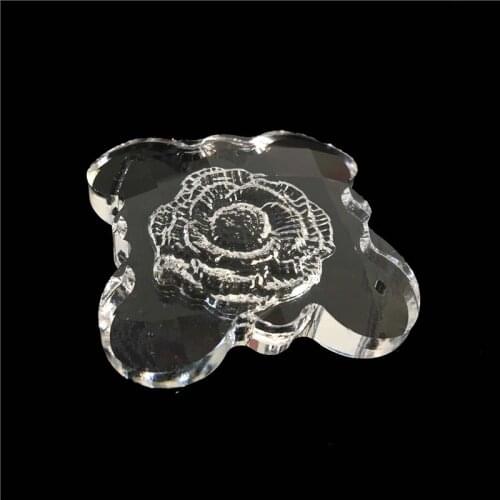 45MM Rose Cross Glass Hanging Prism Suncatchers Crystal Trimming In 2 Holes Glass Lighting Drop Pendants